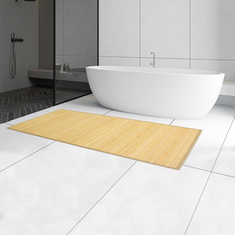Oval Sarramea Solid Colour Bamboo Slat / Seagrass Hand Woven Area Rug, Rectangular 160 x 230cm