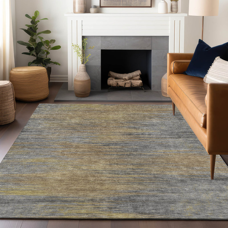 Premium Machine Washable Prisco Brown Rug, Rectangle 10' x 14'