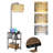 Floor Lamp With End Table And Remote Control Wicker Double Lampshade-118865908
