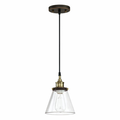 Luminaire suspendu avec finition bronze huilé et laiton