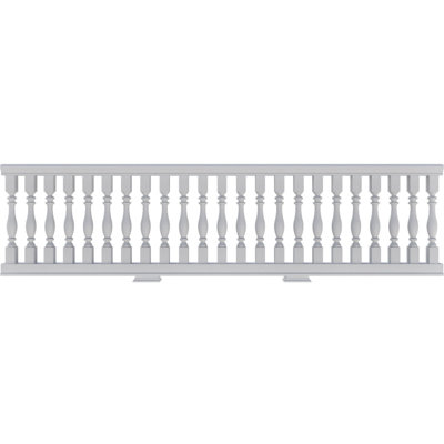 Endurathane 500 Series Amy Unassembled Balustrade Railing Kit, 44" Overall Height x 10'L. Kit includes (23) 2 1/2"W x 36"H Amy Balusters, (1) 120"L Top Rail, (1) 120"L Bottom Rail, (2) Rail Installation Kits & 2 Support Blocks