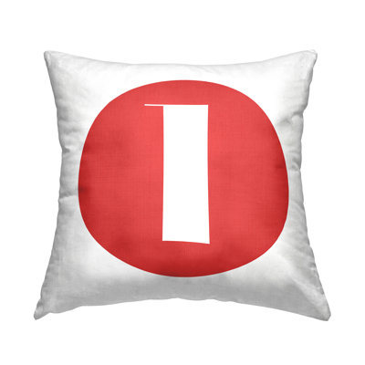 Red Initial Throw Pillow