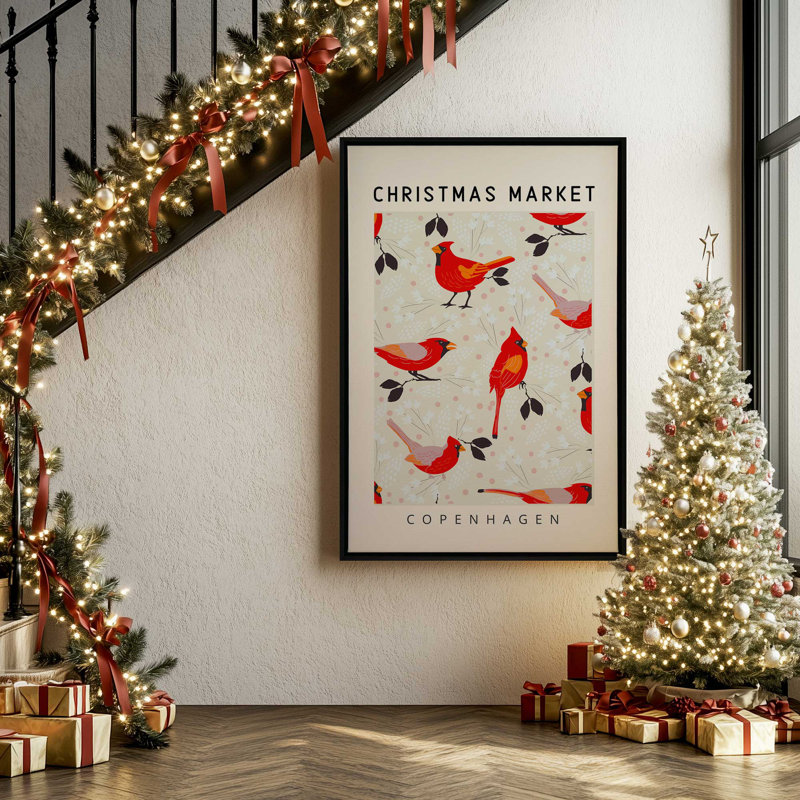 «Copenhagen Christmas Market», reproduction sur toile, Cadre flottant doré, H 18,75 po x l 12,75 po