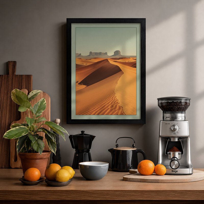 Desert Under Stars Minimalist - Framed Print, A1 - 84.1 x 59.4 cm, Black