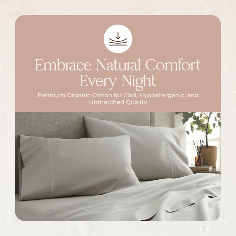 Drap-housse simple Whisper Organic, Drap-housse de taille simple, Étain