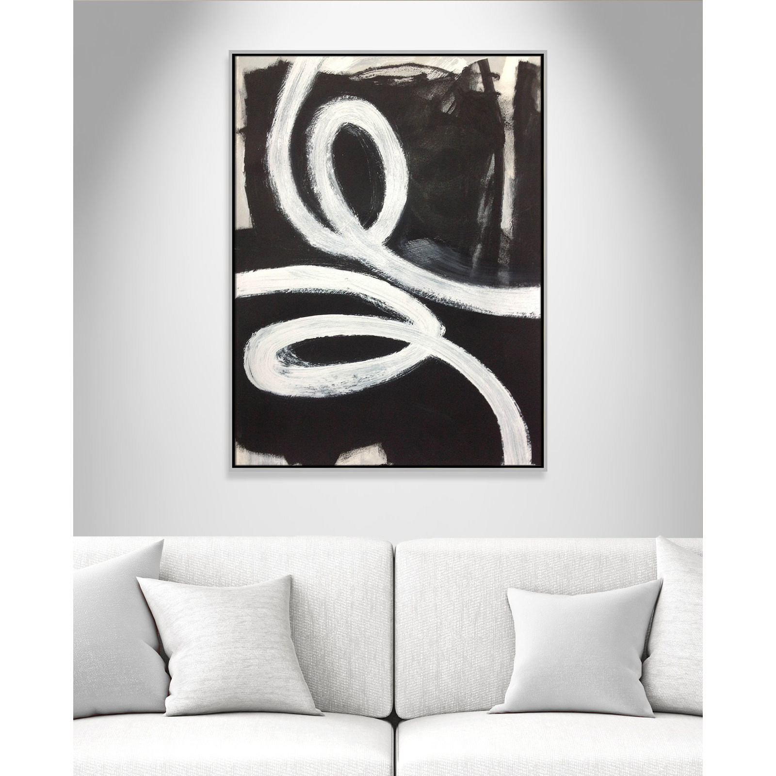 Ansonia Swirly Swirls I by , Silver Floater Framed, No, 41.5" H x 31.5" W x 2" D