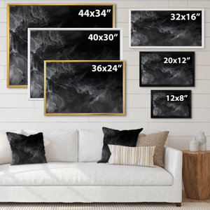 Wrought Studio Black And Grey Mixed Liquid Ink - Modern Canvas Wall ...