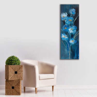 «Epic Graffiti» Evening White Floral 2 »par Silvia Vassileva, art mural sur toile, 20 po x 60 po