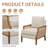 Upholstered Burlap Accent Chair With Wooden Legs And Rattan Arms-490367619