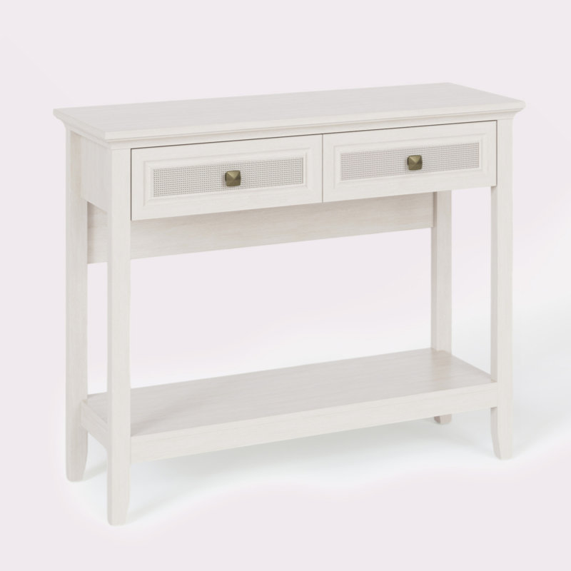 Console Table With Rattan Drawers, Wooden Sofa Tables, Narrow Long Boho Entryway Table, Side Couch Entry Table For Living Room