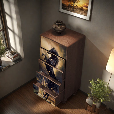 Armoire décorative en bois avec tiroirs