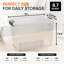Boîtes de rangement transparentes en plastique de 8,7 litres avec couvercles, empilables, sans BPA, pour la maison, le bureau, la résidence étudiante et la salle de classe, lot de 1-415959425-378085742