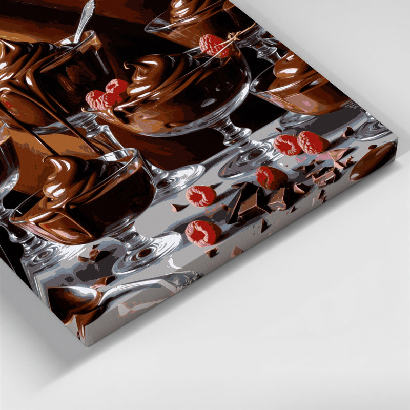 Desserts Chocolate pudding Brown Canvas Wall Art, 8" H x 10" W