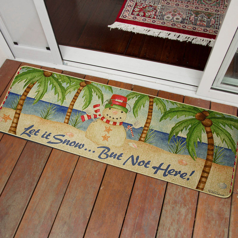 Tapis d'entrée antidérapant de 47 po x 18 po Dederang Christmas Welcome