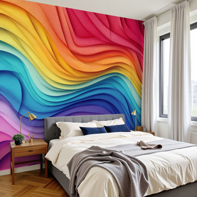 Papier peint adhésif auto-adhésif moderne l 96 po x H 69 po Pez and Stick pour chambre à coucher