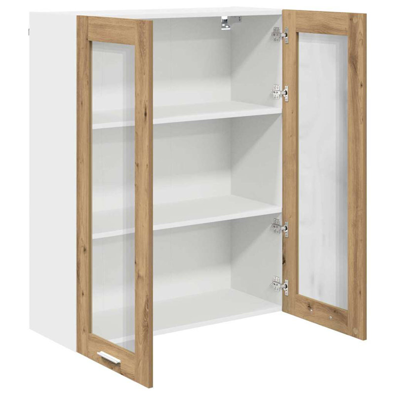 Vidaxl Hanging Cabinet With Storage Riga Artisan Oak 60 X 31 X 100 Cm, Artisan Oak, 100cm H x 80cm W x 31cm D