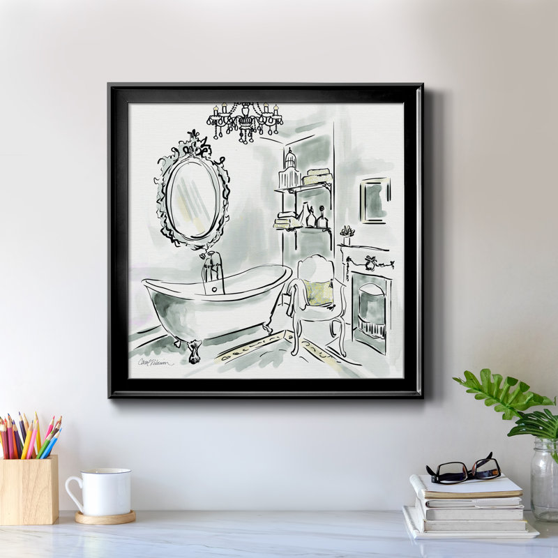 «Opulent Bath II», reproduction d'art sur toile, H 17,5 po x l 17,5 po x P 1,5 po, Toile avec cadre noir