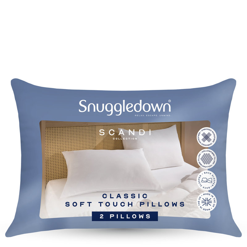Snuggledown Scandinavian Hollowfibre Medium Support Back Sleeper Pillow