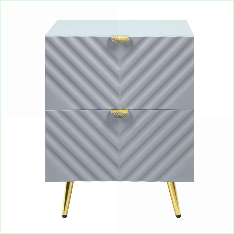 Table de chevet 2 tiroirs Gaines Gray