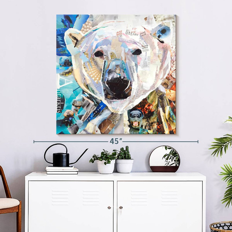 Brampt Polar Bear Collage, 33'' H x 33'' W