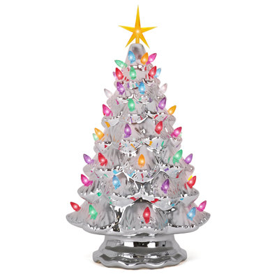 15.5" Ceramic Christmas Tree - Inspired Vintage Christmas Tree - Light Up Tree