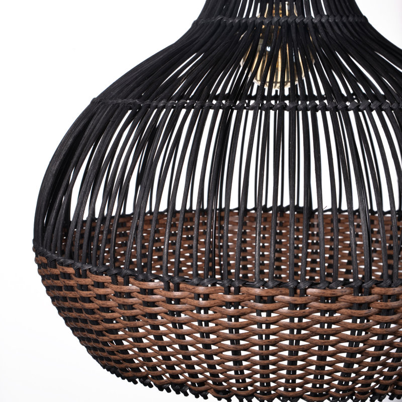 Arlicia 1 - Light Rattan Single Pendant, 15.74" H x 15.74" W x 15.74" D