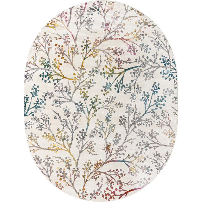 Floral Indoor Rug, Oval 7'10" x 10'