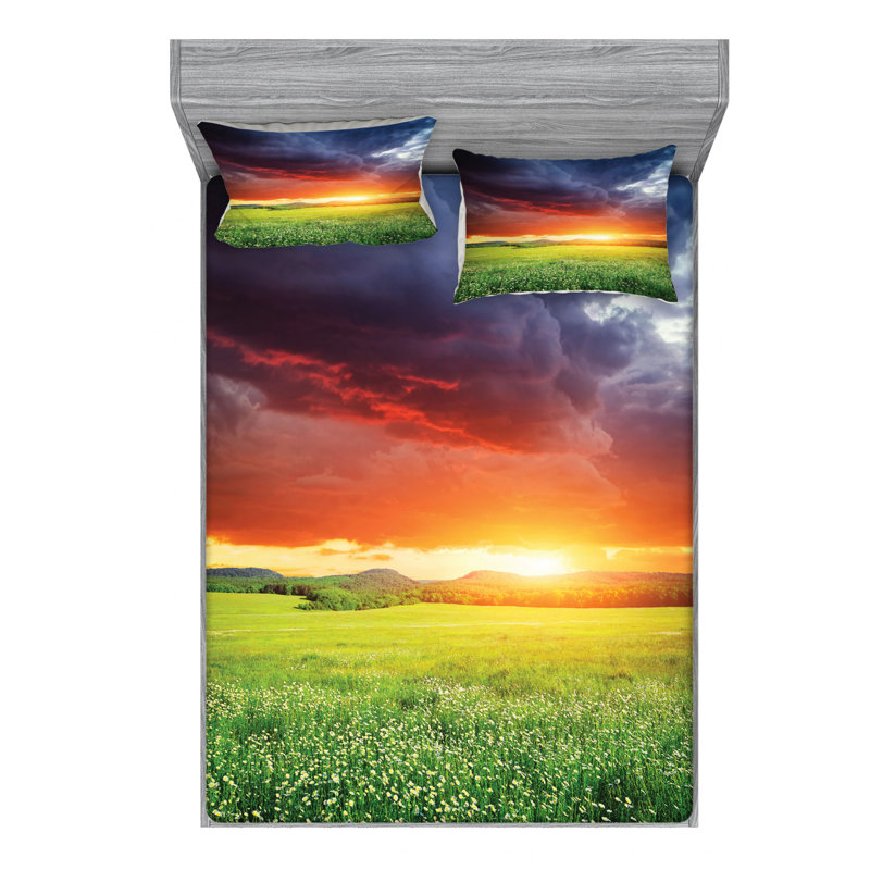 Microfiber Sheet Set, Queen Sheet Set with Fitted Sheet