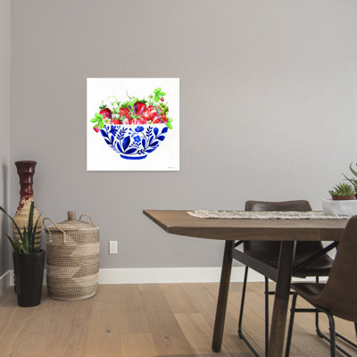 Art mural abstrait bol de fraises