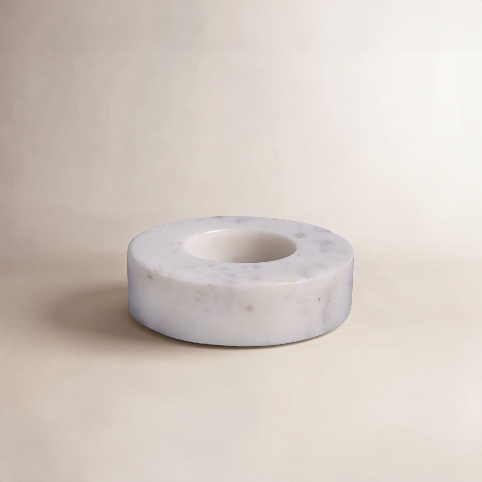 Matheson Genuine Marble Tealight Holder, White