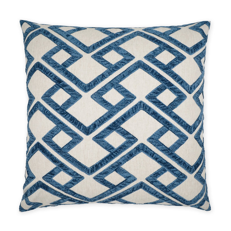 Coussin décoratif Accolade, Bleu, Carré 20 po