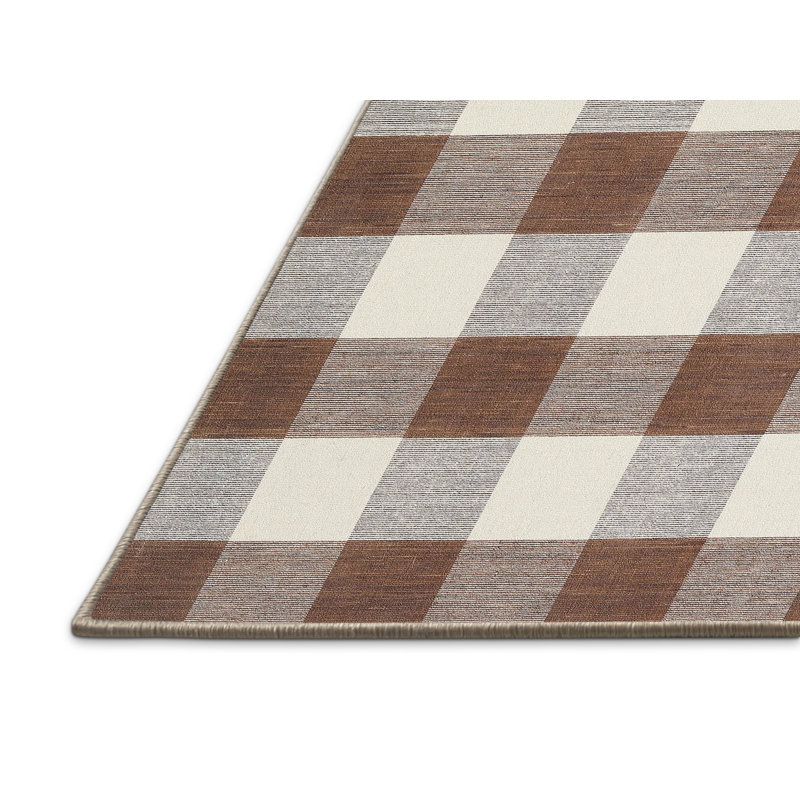 Tapis contemporain brun / gris, Rectangle 4 pi x 6 pi