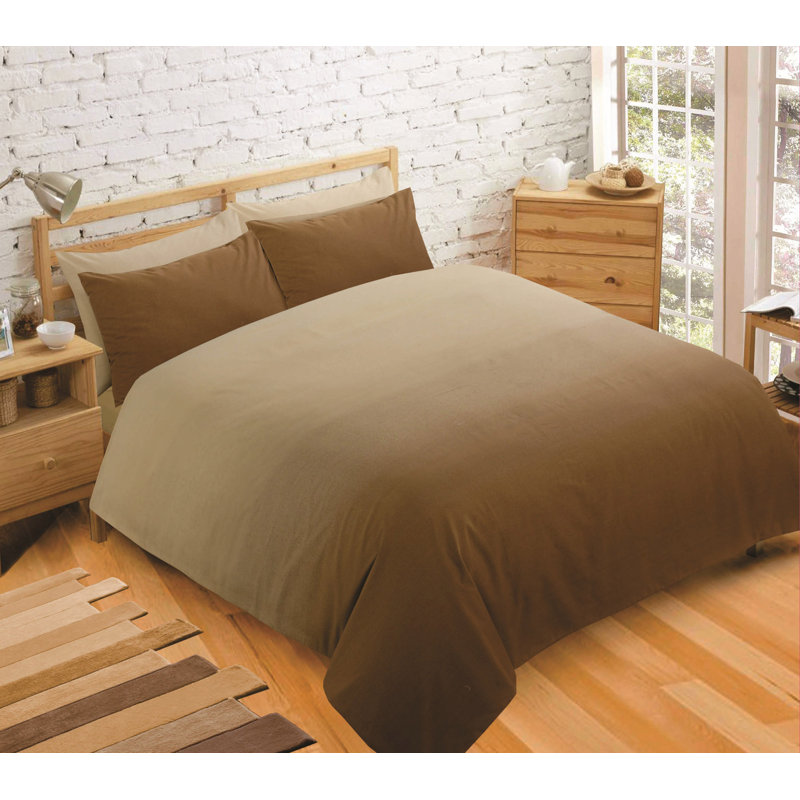 Odhren Cotton Blend Solid Colour Duvet Cover, Chocolate