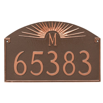 Plaque d’adresse murale sur 2 lignes monogramme du feu