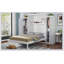 Lit escamotable double avec garde-robe et tablette de rangement, cadre de lit plateforme pliable multifonctionnel