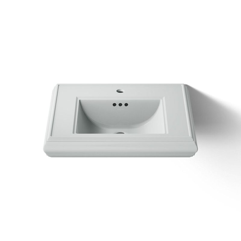 Memoirs  Pedestal Tall Bathroom Sink with Overflow, Ice Gray, Single Hole 