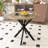 Brown 31.5 Inch Round Dining Table, Top, Metal Legs, Modern For 2 - 4 Guests 31.5" Construction, Seats 4, Contemporary Style