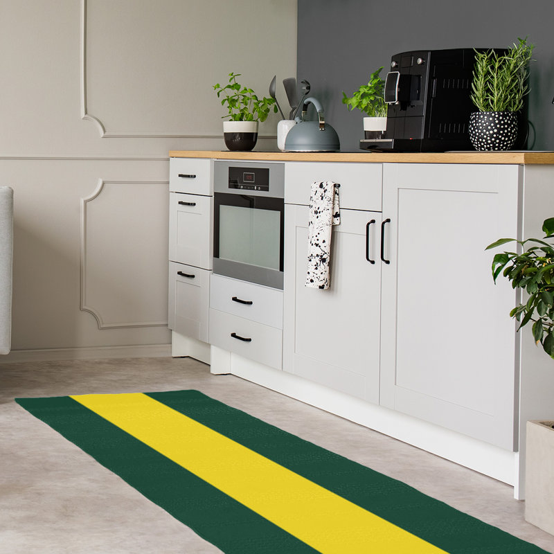 Tapis vert/jaune, Tapis de couloir 2 pi 6 po x 8 pi