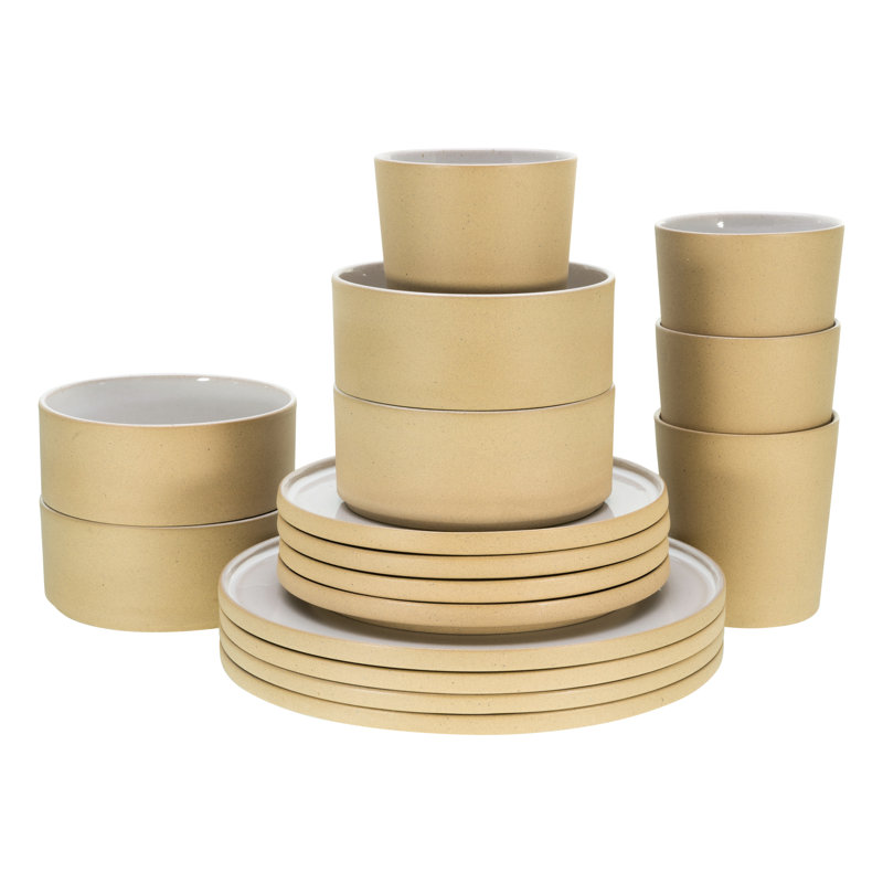 Creatable, 21532, Futuro White Sand, 16-Piece Combination Dinner Set