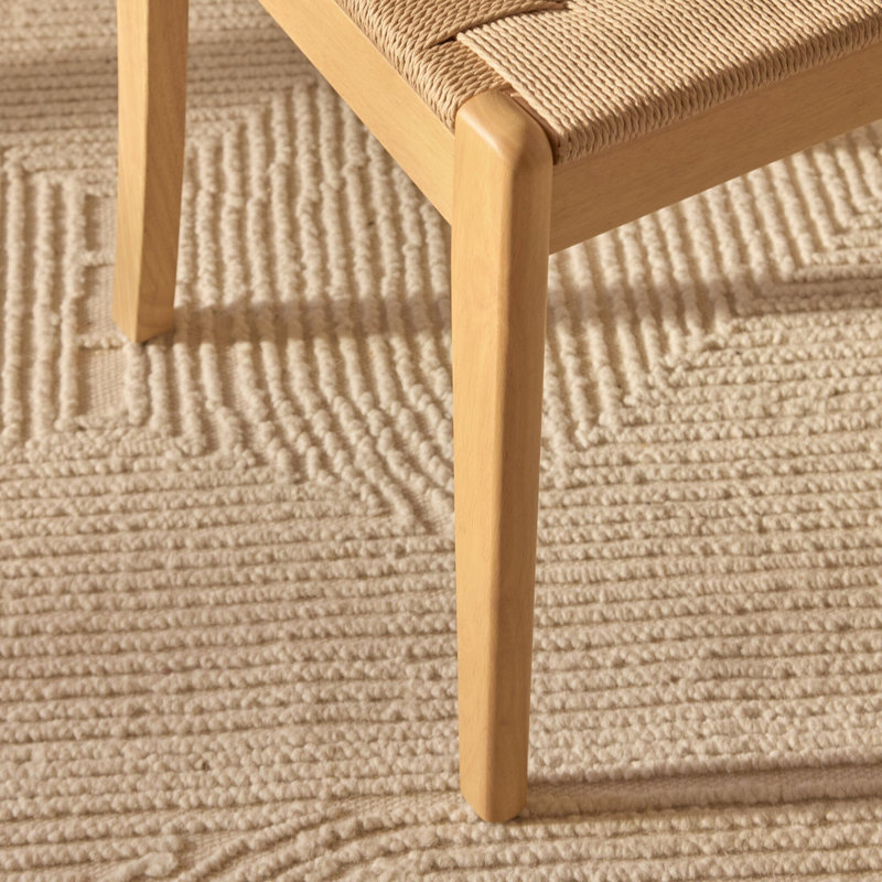 47cm H Solid Wood Spindle Accent, Woven beige