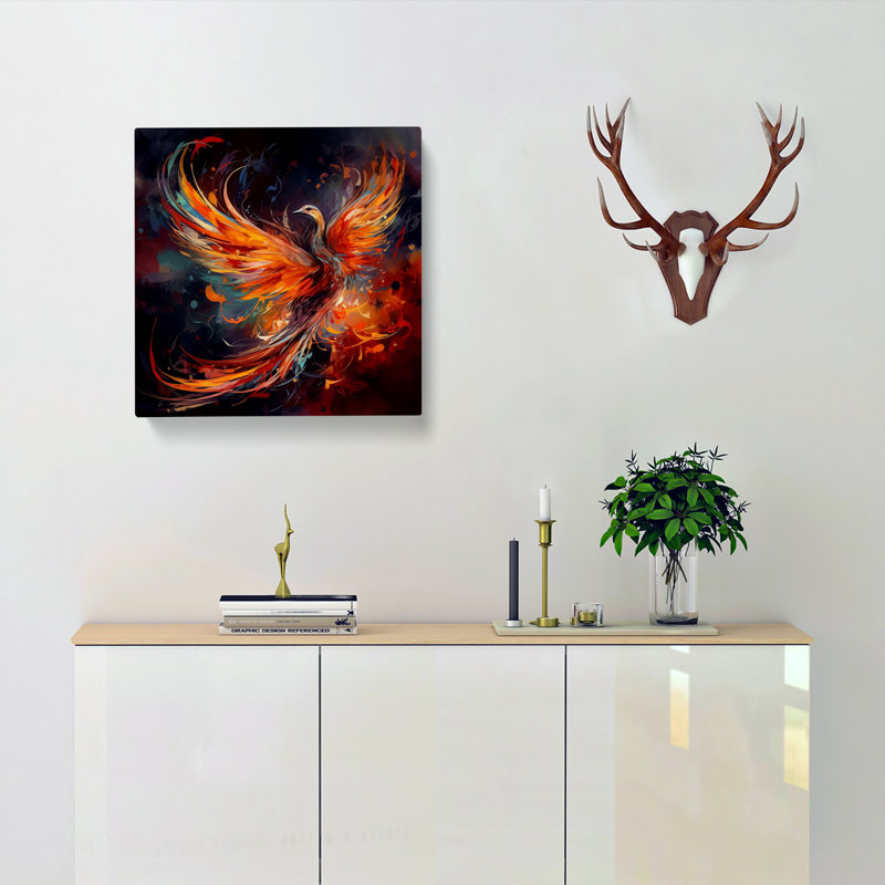 Phoenix Abstract Art - Wrapped Canvas, 50cm H x 50cm W x 3cm D