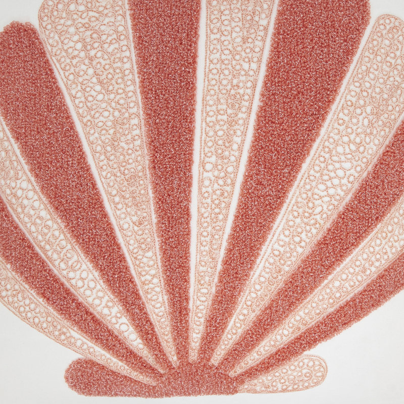 Elegant Embroidered Seashell Down Filled Pillow, Sans insert de coussin