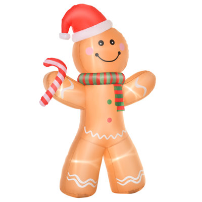 Décoration de Noël gonflable de 8 pi avec une canne en bonbon