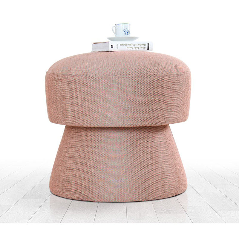 Élégant pouf rose, 17,7 po de hauteur x 18,9 po de diamètre | 50% coton / 50% lin, 35 éponges orthopédiques, épaisseur: 2,4 po | Parfait pour les sièges, la décoration et le confort dans les salons, les chambres et les chambres de bébé