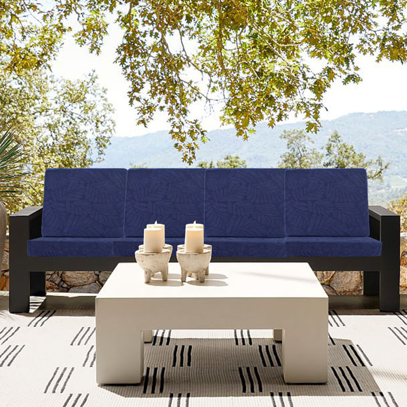 Housses de coussin d'extérieur imperméables et extensibles, Bleu très foncé