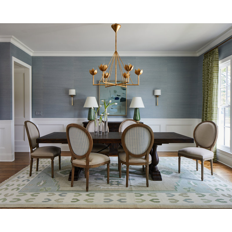 Ivy Hand Knotted Wool Oriental Area Rug, Rectangle 9' x 12'