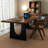 Nut-brown Rectangular Solid Wood desk-1764326758
