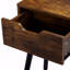 Ensemble de 2 tables d'appoint en bois de style Mid-Century, table de bout avec 1 tiroir de rangement, table de chevet pour le salon de la chambre à coucher, brun rustique et noir