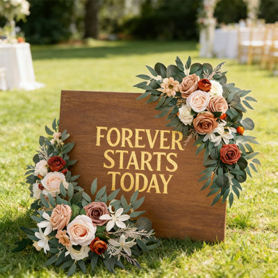 Wedding Arch Flowers (Pack of 2), Artificial Rose Flowers for Wedding Welcome Signs Decorations and Arch Flower for Wedding Ceremony Reception, Home Decoration
