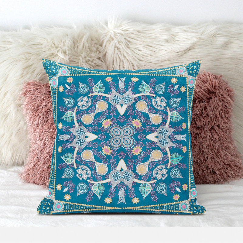 Coussin 18 po x 18 po, Turquoise